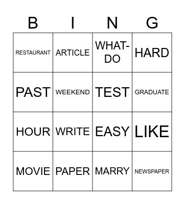 ASL BINGO Card