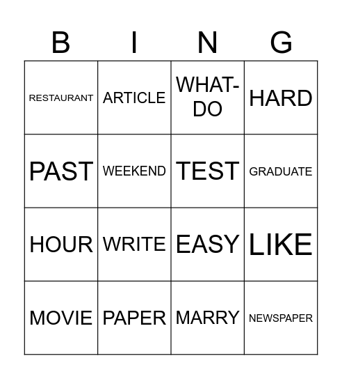 ASL BINGO Card