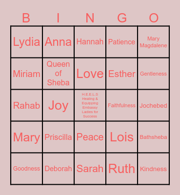 H.E.E.L.S Galentine Bingo Card