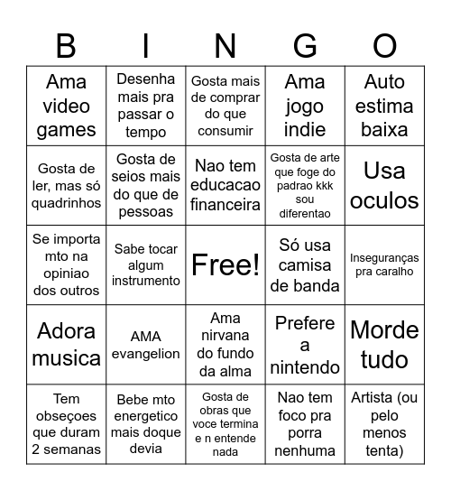 Richard Bingo Card