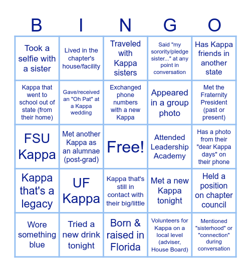 BLUE & BLUE BINGO Card