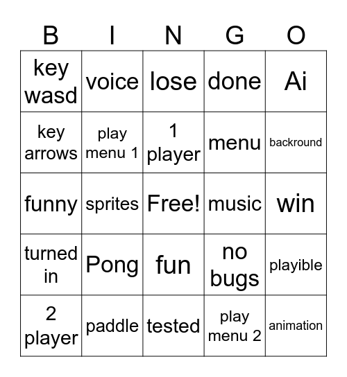 normal Bingo Card