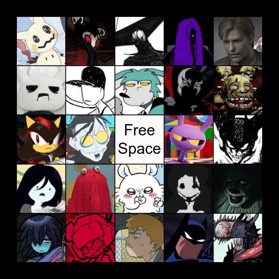 Favorite Character Bingo Card