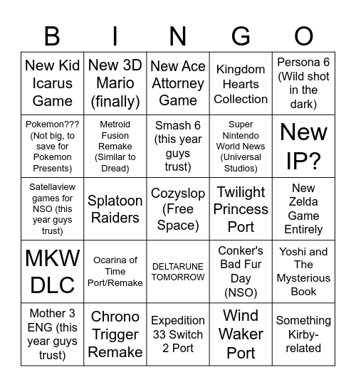 Winter 2026 Direct Bingo Card