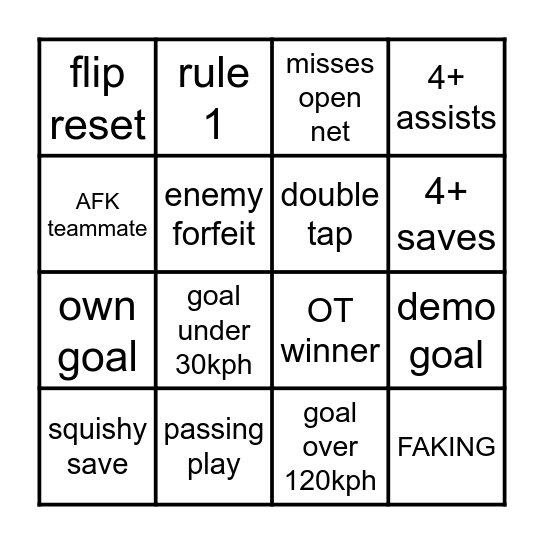 RL BINGO Card