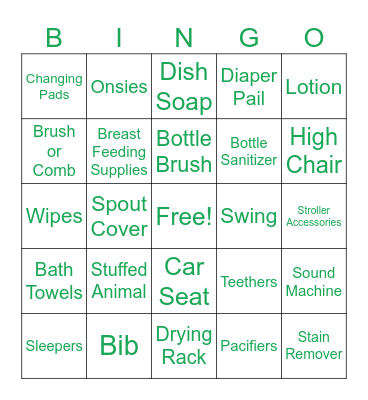 Farm To Crib Bingo Card
