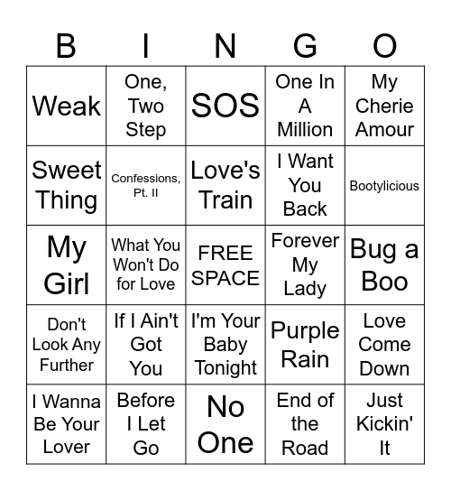 Galentine Music Bingo (Round 2) Bingo Card