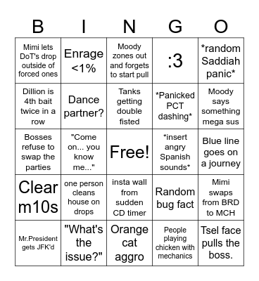 M10S Memes Bingo Card