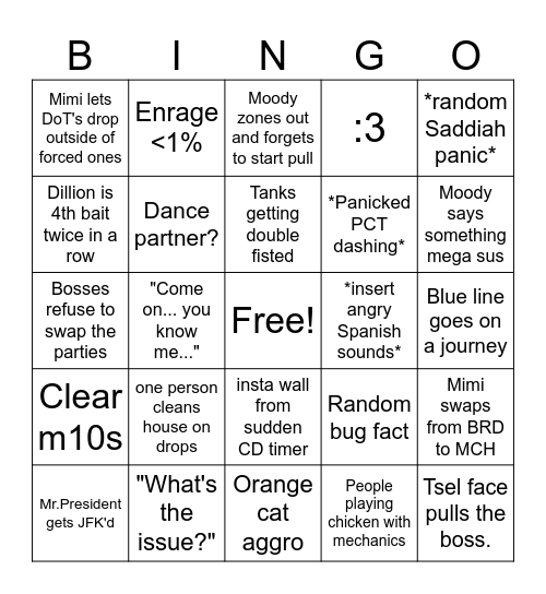 M10S Memes Bingo Card