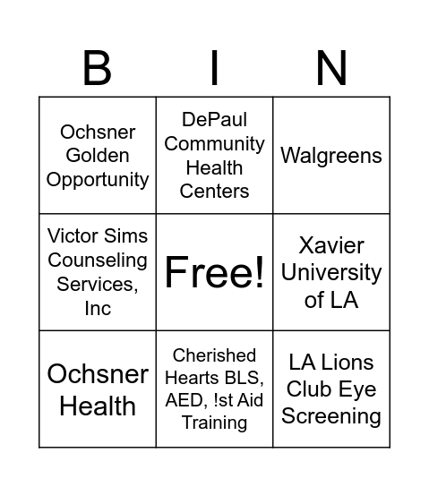 New You, New Year Bingo Card