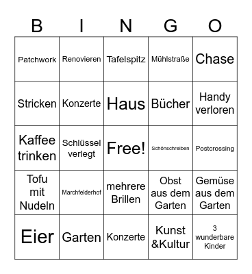 Geburtstagsbingo Card