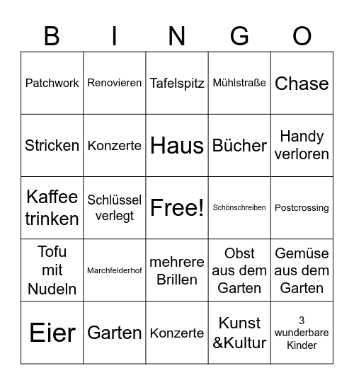 Geburtstagsbingo Card