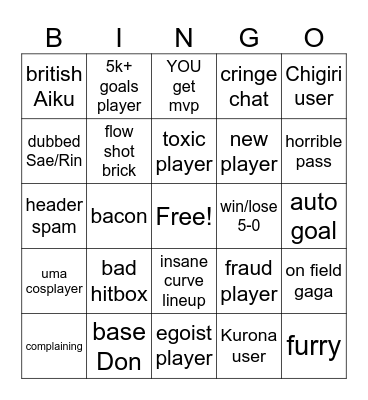 AZL Bingo Card