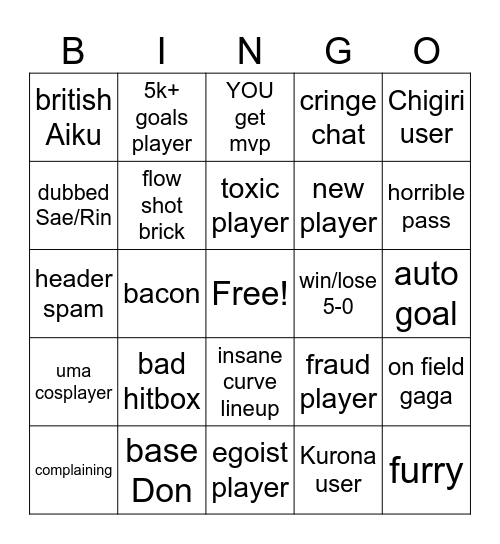 AZL Bingo Card