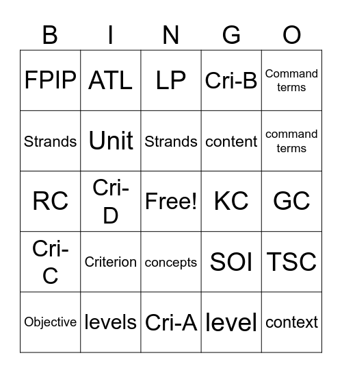 Bingo Card