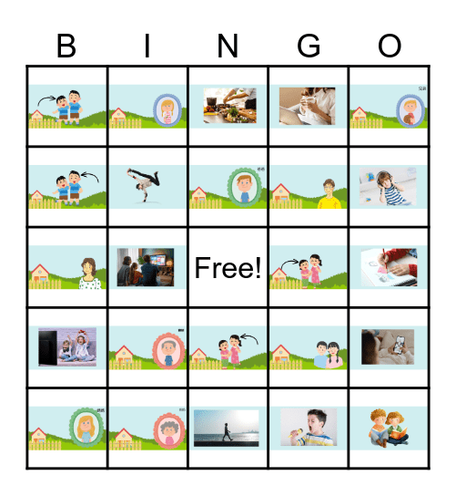 Family Members/Activities Bingo Card