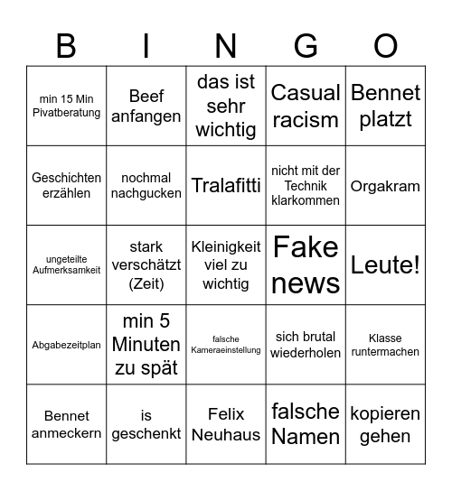 Das große Mathias Repöhler Bingo Card