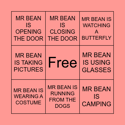 MR BEAN Bingo Card