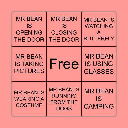 MR BEAN Bingo Card