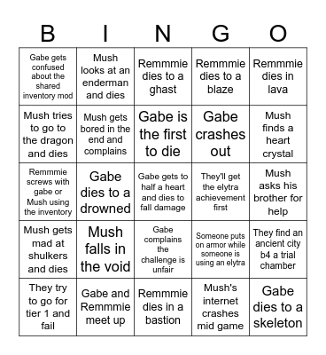 M.C. Soul Link Bingo Predictions Bingo Card