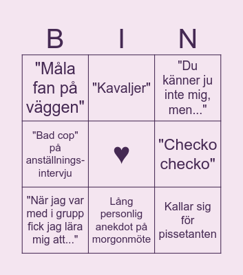 Anna R mini-bingo Card