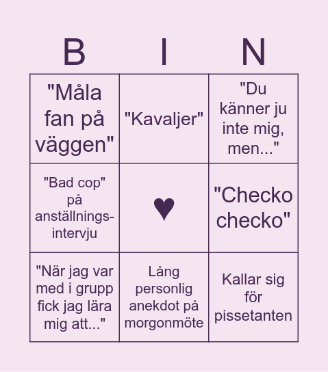 Anna R mini-bingo Card
