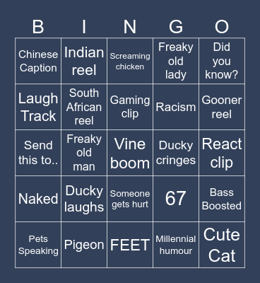 IG BINGO REELS Bingo Card