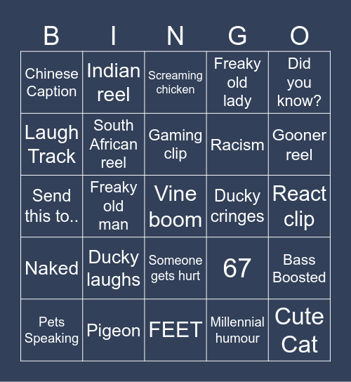 IG BINGO REELS Bingo Card