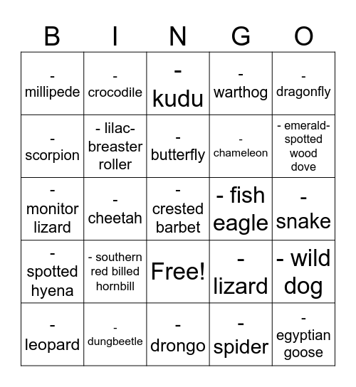 Guess Who Bingo Card