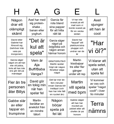 Hagel 2026 Bingo Card