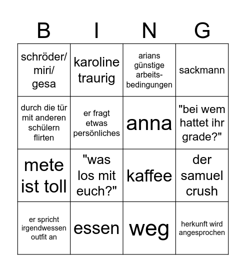 herr hoga Bingo Card