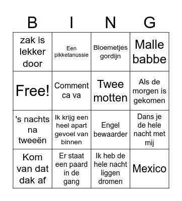 CARNAVAL Bingo Card