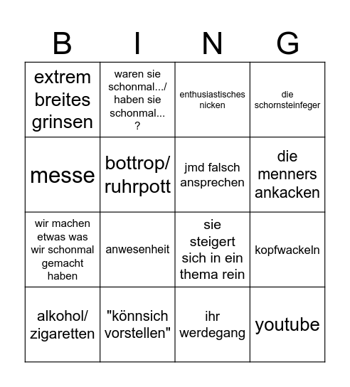 frau drab Bingo Card