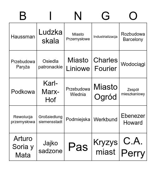 Bingo Card