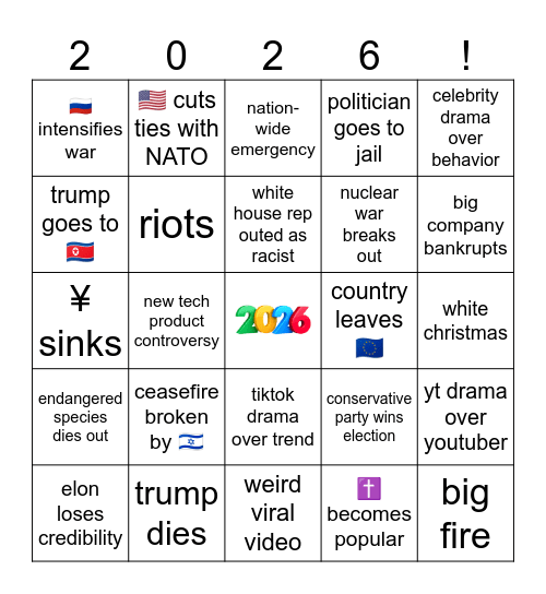 2026 Bingo Card