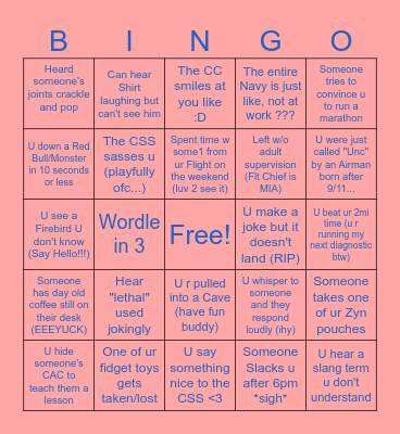 FIREBIRD BINGO Card