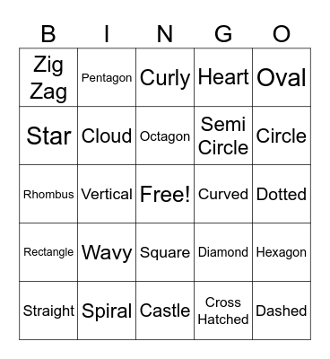 Line and Shape BINGO! Bingo Card