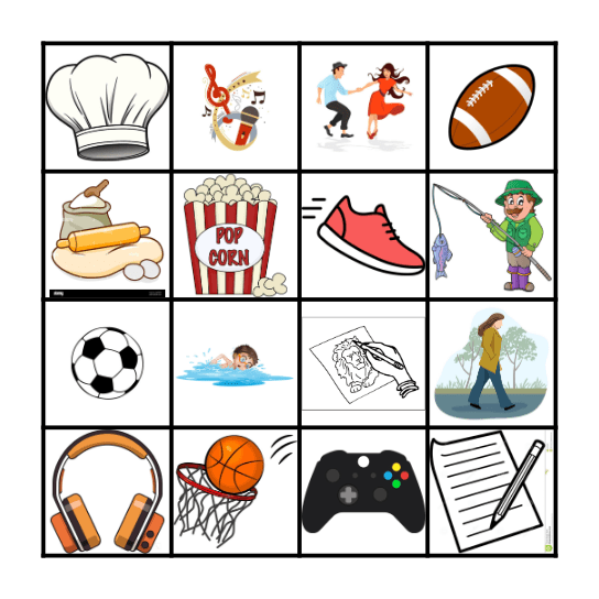 Les sports et loisirs Bingo Card