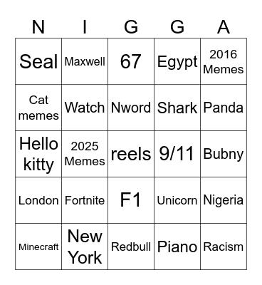 Instagram reels Bingo Card