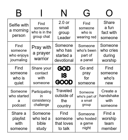 CHOSEN 2.0 Bingo Card