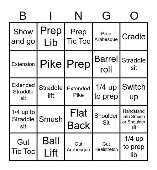 Cheer Bingo Card