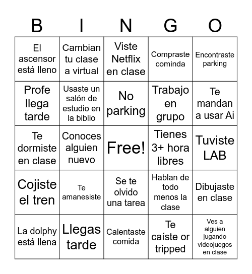 Bingo semanal #1 sagrakulis Bingo Card
