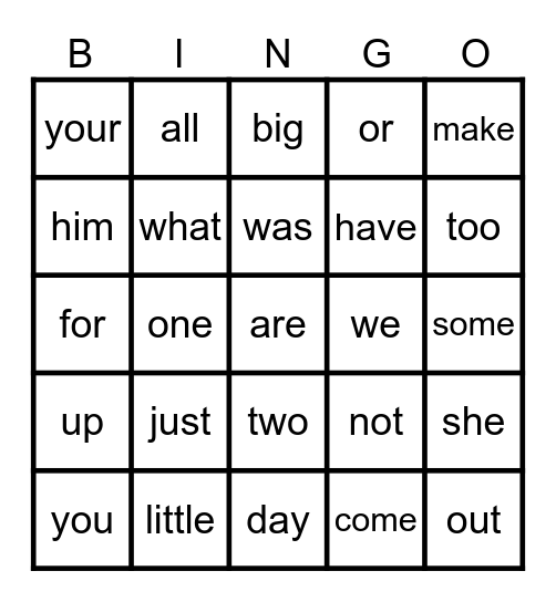 K26-53 Bingo Card